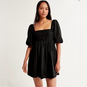 Abercrombie & Fitch Emerson Poplin Puff Sleeve Mini Dress Size Small P NWT